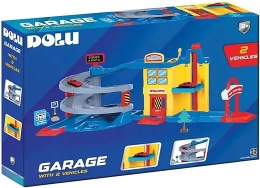 DOLU garáž so šmykľavkou a 2 autíčkami