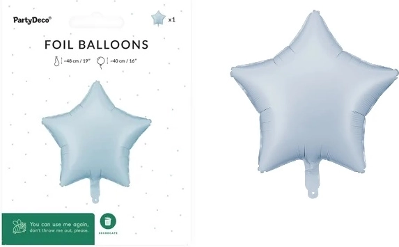 Fóliový balónik hviezda 48 cm hmlovo modrá