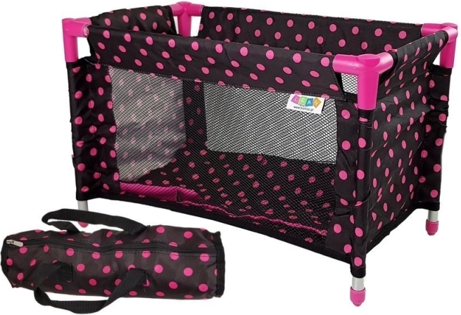 Postieľka pre bábiky Alice čierno‑ružová