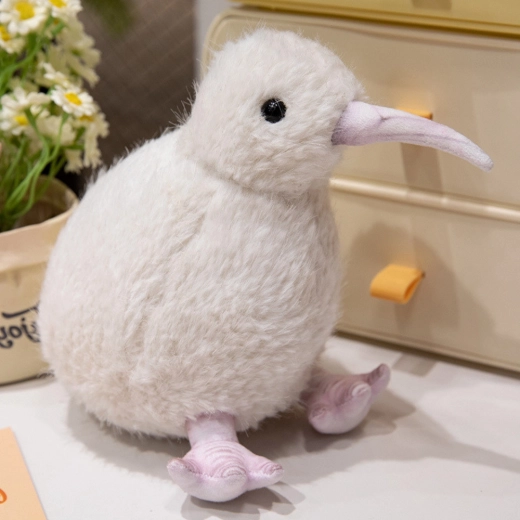 Plyšový vtáčik kiwi biely 17 cm