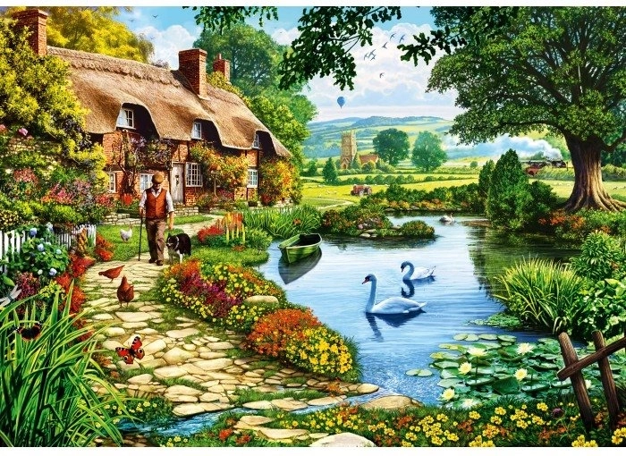 Bluebird puzzle Chata pri jazere 500 dielikov