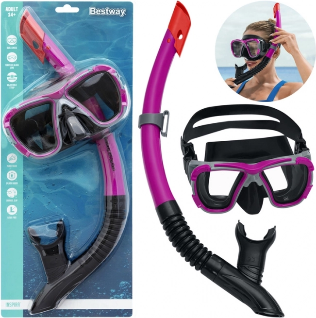 Bestway Sada na šnorchlovanie pre deti a dospelých – Červená