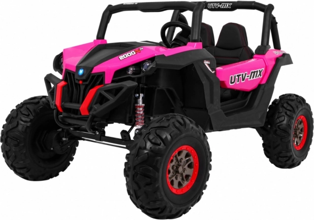 Detské elektrické buggy 4x4 ružové s diaľkovým ovládaním, LED a MP3