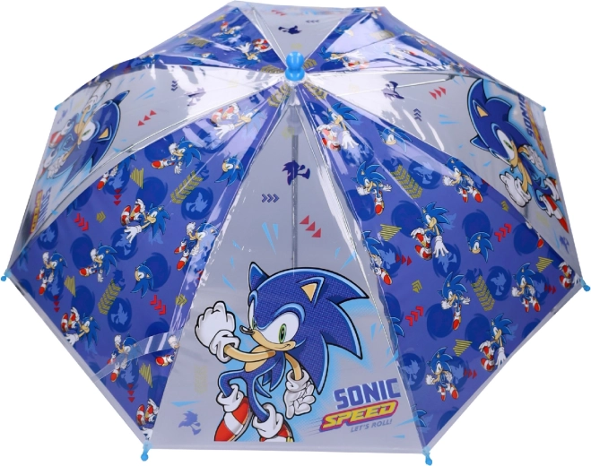 Detský priehľadný dáždnik Sonic Rainy Days, modrý