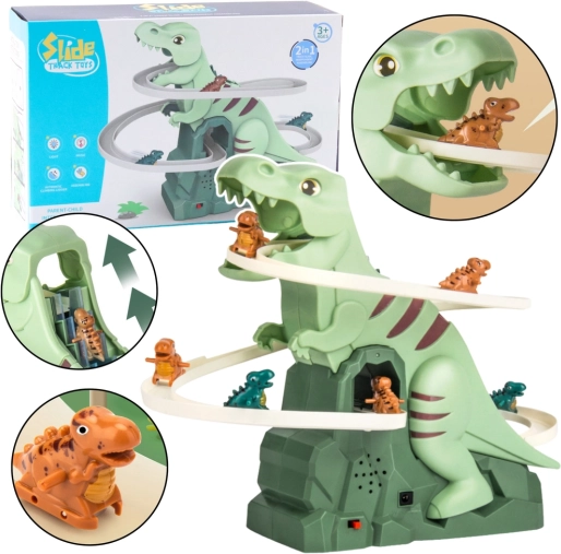 Dinosauří horská dráha so svetlami a zvukmi – skladací interaktívny set