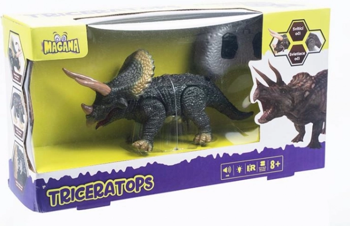 Dinosaurus triceratops na diaľkové ovládanie so svetlom a zvukmi