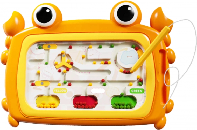Magnetická tabuľa Montessori labyrint krab oranžová WOOPIE