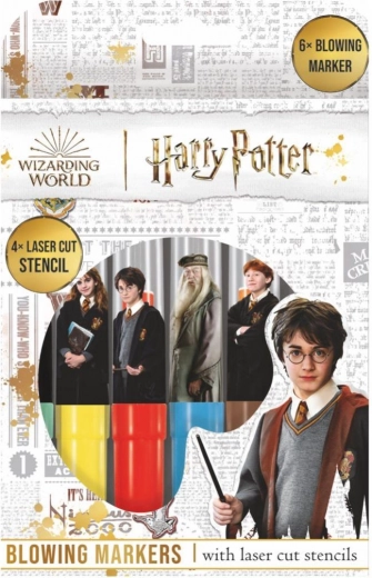 Fúkacie fixky so šablónami Harry Potter, sada 6 kusov v krabičke