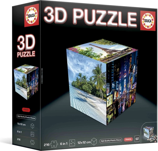Educa 3D puzzle kocka Cestovanie 216 dielikov