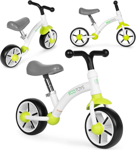 Odrážadlo pre deti s EVA kolesami a nastaviteľným sedlom ECOTOYS zelené