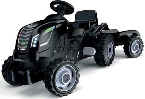 Pedálový traktor s prívesom - čierny