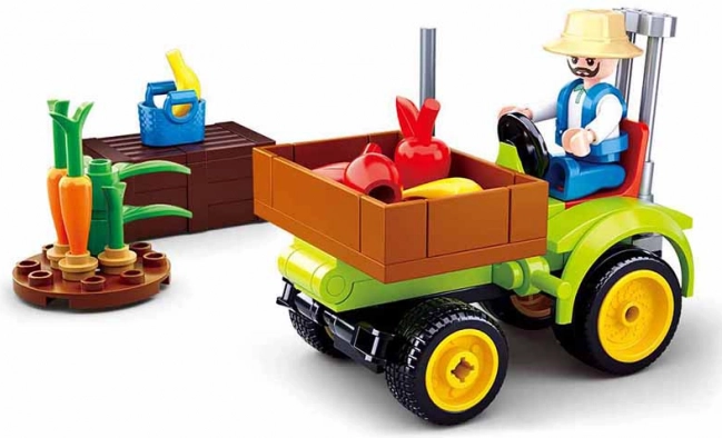 Stavebnica Sluban Mestečko Farma Traktorček na Ovocie