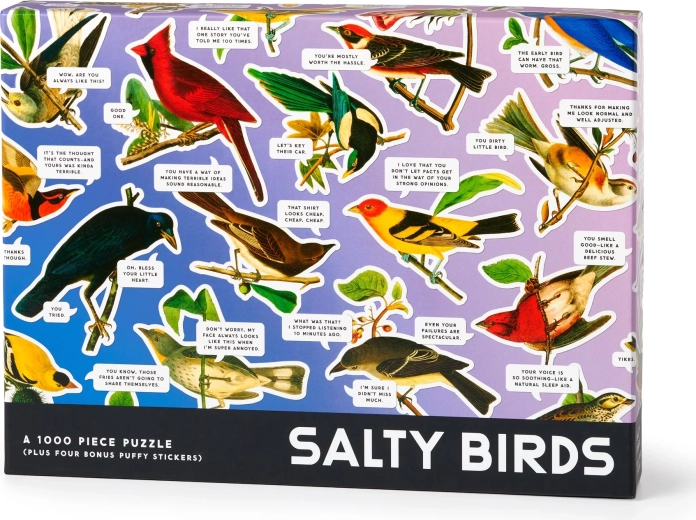 Puzzle Galison Salty Birds 1000 dielikov s bonusovými 3D nálepkami
