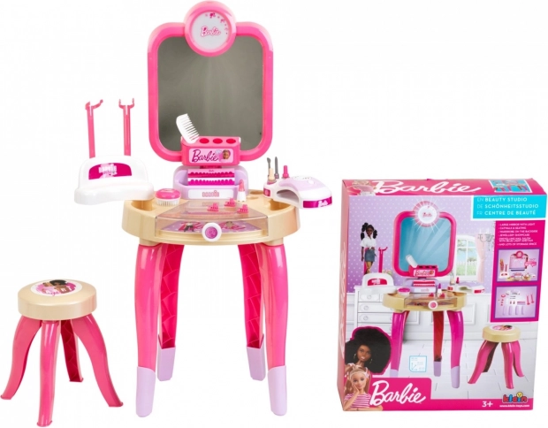 Toaletný stolík Barbie so sušičkou na nechty a svetelným zrkadlom