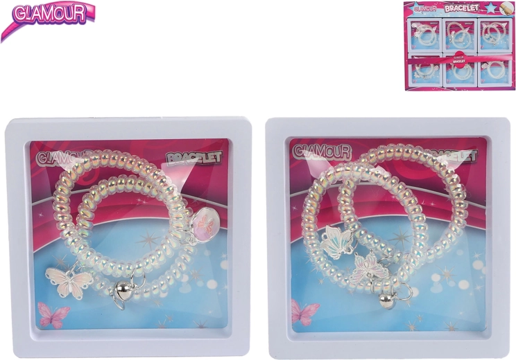 Glamour náramky s príveskami 2 ks 6,5 cm