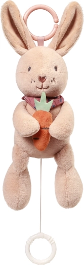 Hudobný plyšový zajačik s C-krúžkom BABYONO Rabbit Karo, 0m+