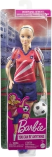 Barbie futbalistka v červenom drese