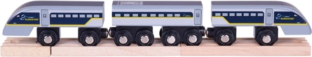 Rýchly vlak Eurostar E320 s koľajnicami