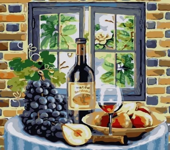 NORIMPEX Maľovanie podľa čísel víno a ovocie 40 × 50 cm
