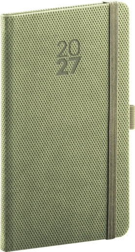 Notique vreckový diár Diamante 2027 olivový 9 × 15,5 cm