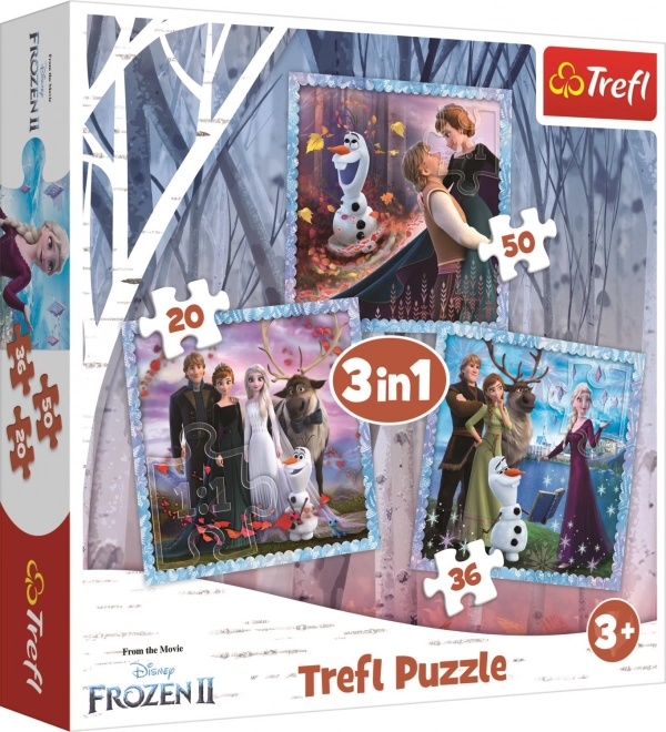 Puzzle 3v1 Ľadové kráľovstvo Magický príbeh Trefl