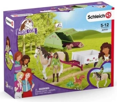 Schleich Horse Club Sarah s koníkom pinto a kempovacou výbavou