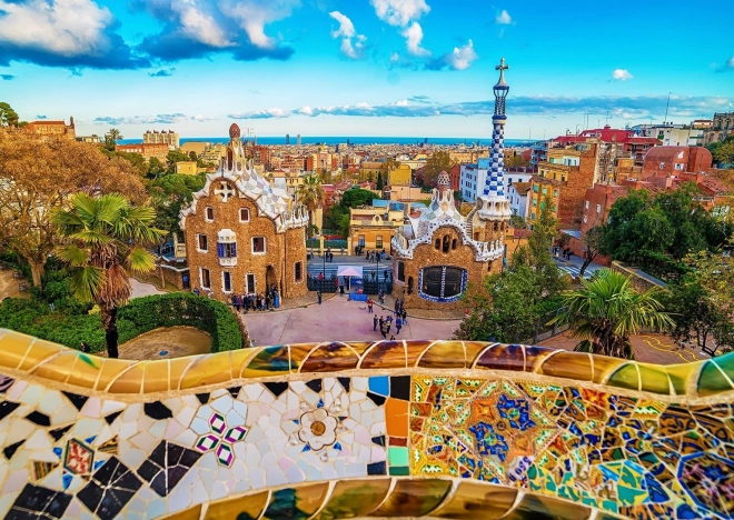 Puzzle Výhľad z parku Güell v Barcelone 1000 dielikov
