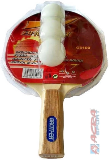 Pálka na stolný tenis Acra brother 2-star + 3 loptičky