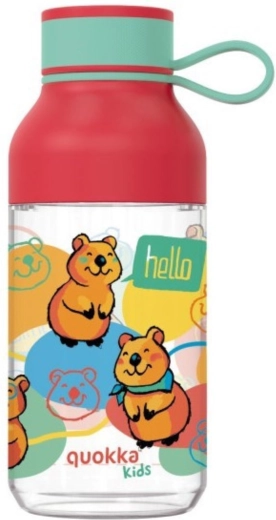 Detská tritanová fľaša Quokka Kids Ice Happy Quokka s pútkom 430 ml