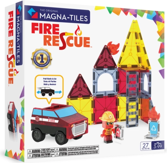 MAGNA-TILES magnetická stavebnica hasiči (27 dielikov)