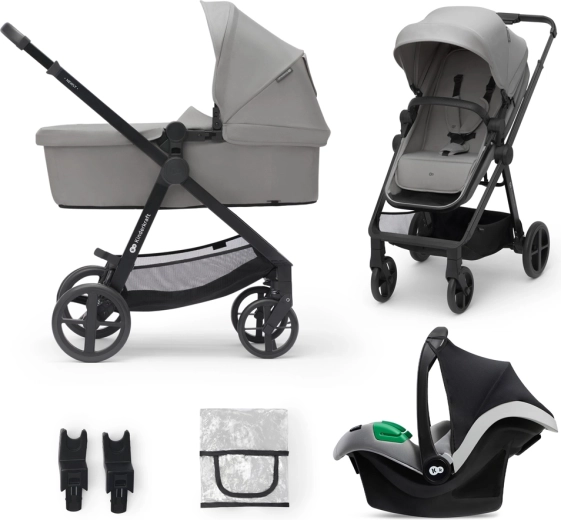 Kombinovaný kočík Kinderkraft 3v1 Newly moonlight grey s autosedačkou Mink PRO
