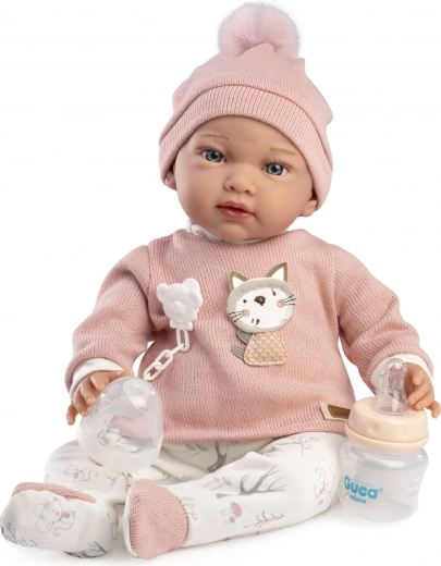 Guca Ada – záťažová realistická bábika bábätko s mäkkým látkovým telom 42 cm
