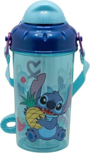 Detská fľaša na pitie s popruhom STITCH 465 ml