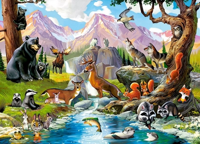 Puzzle Lesné zvieratká 70 dielikov
