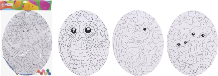 kreatívny maľovací set na ovál 35 × 45 cm s farbami a 2 štetcami