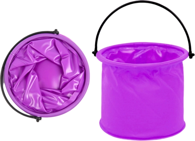 Skladací fialový vedro z plastu