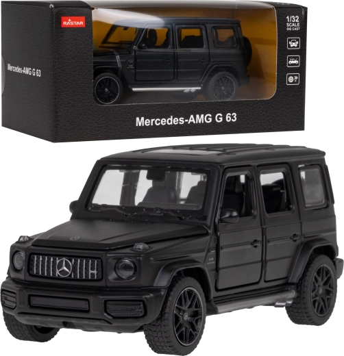 Model auta Mercedes‑AMG G 63 1:32 Rastar s kovovou karosériou a otváracími prvkami – čierna