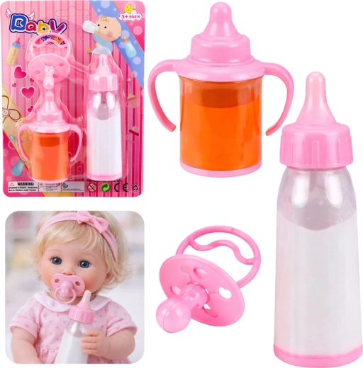 Magické fľaštičky pre bábiky s cumlíkom 3 ks
