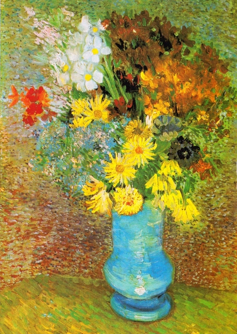 Vychutnajte si Puzzle Vincent van Gogh: Váza s sedmokráskami a sasankami 1000 dielikov