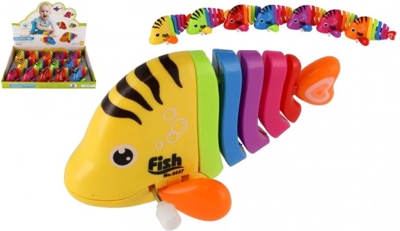 Farebná plastová naťahovacia rybka 11 cm