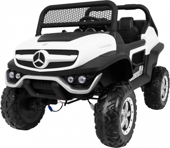 detské elektrické autíčko mercedes-benz unimog 4x4, biele