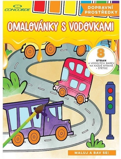 Omaľovánky s vodovkami Concorde Dopravné prostriedky A4