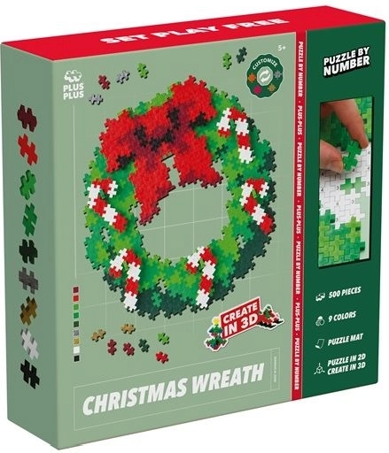 Plus-Plus puzzle podľa čísel vianočný veniec 500 dielikov