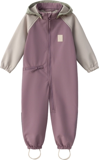 LEOKID softshellový overal Color block Minnow pink, veľ. 86 (18–24 mesiacov)