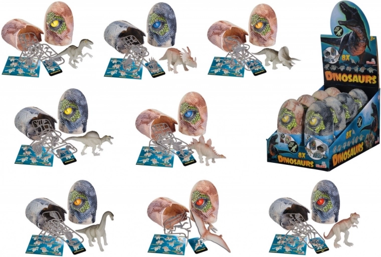 Figúrka dinosaura v vajíčku – svieti v tme, 8 druhov