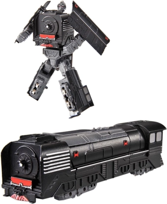 Kovový robot rozložiteľný lokomotíva čierna
