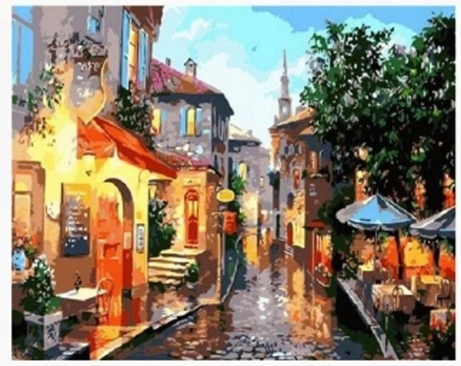 Norimpex maľovanie podľa čísel Pouličný dážď 40 × 50 cm