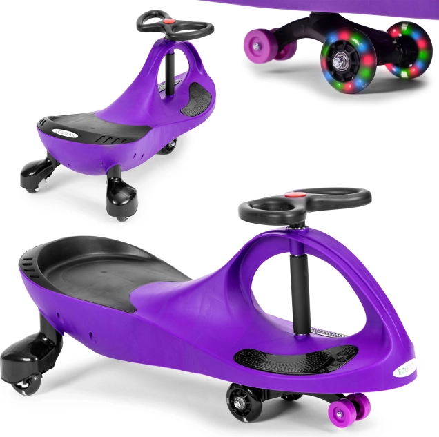 Odrážadlo wiggle car s LED kolesami fialové ECOTOYS