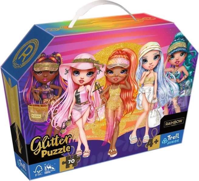 Puzzle 70 dielikov s trblietkami v kufríku RAINBOW HIGH – Brokátové bábiky