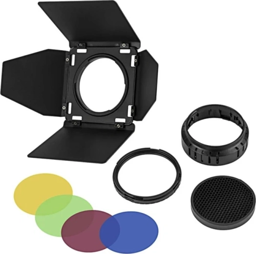 Godox BD-10 klapky (barn doors) a farebné filtre pre AD300Pro